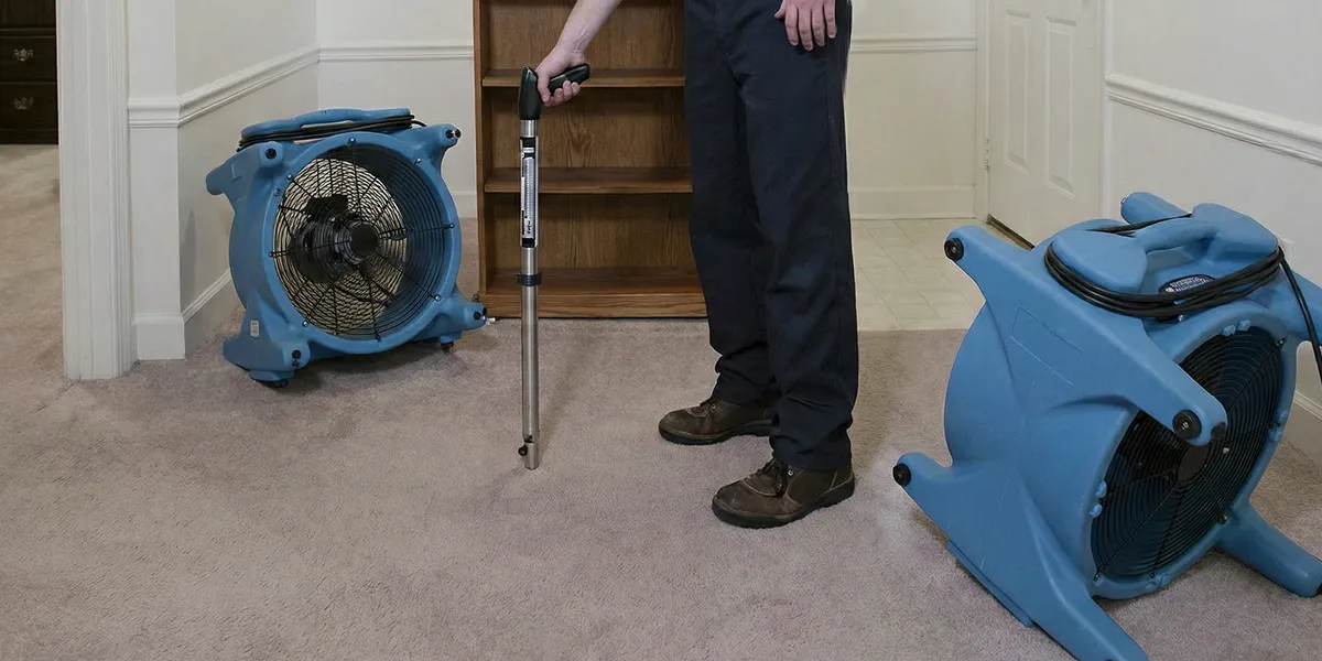 emergency water removal equipment deployed to dry a flooded residential interior in Cleveland, OH