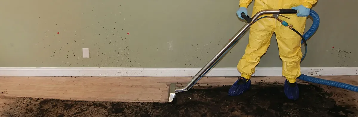 sewage removal service performing deep cleaning and extraction of sewage from an indoor area in Cleveland, OH